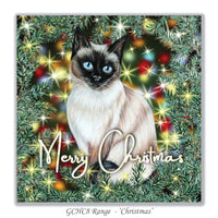christmas card Siamese cat