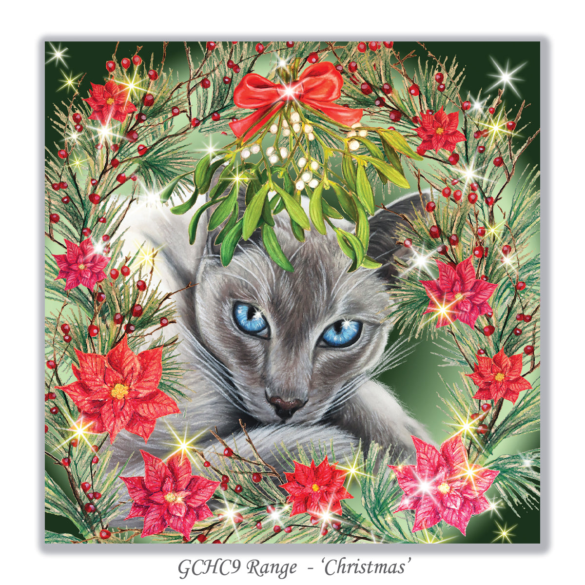 siamese cat card christmas