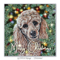 christmas card with poodle on