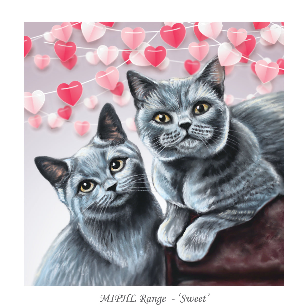valentines day card with cats