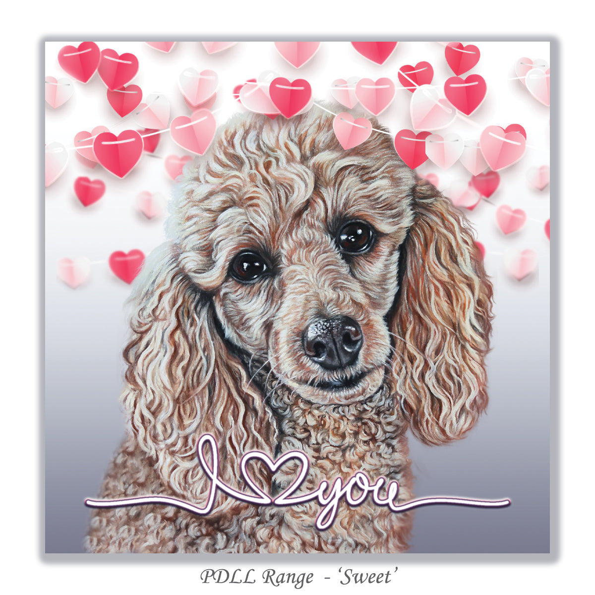 valentines day card with poodle