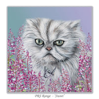 card with persian cat on