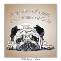 greeting card with pug on