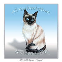 card with siamese cat