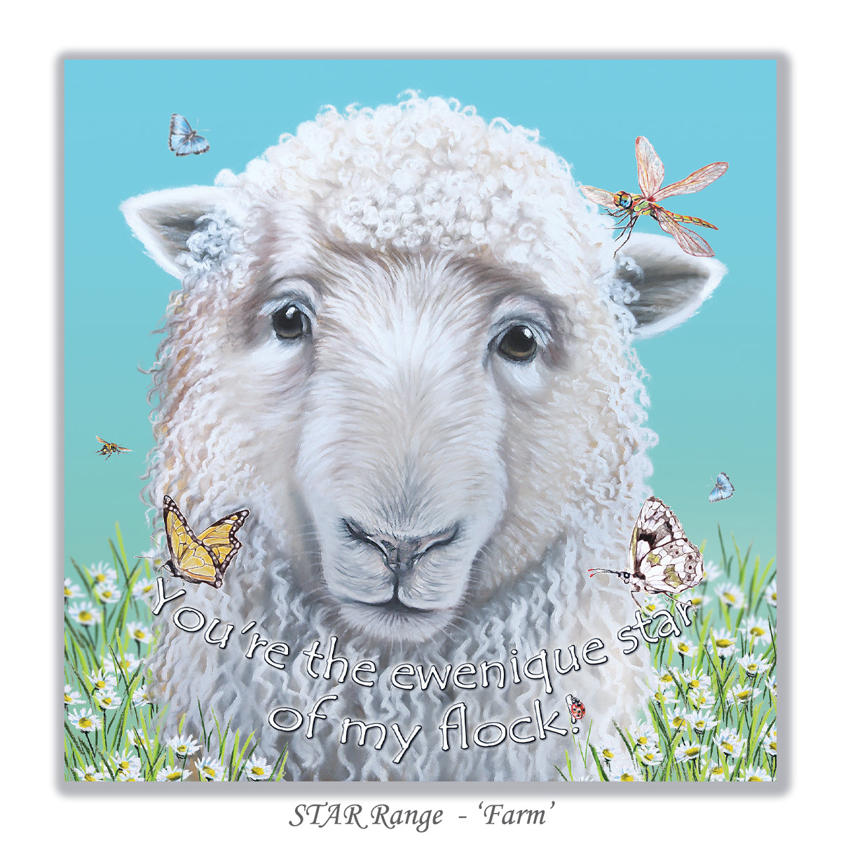 birthday card with sheep