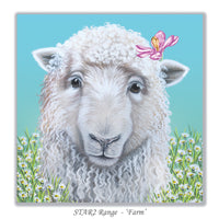 white sheep greeting card