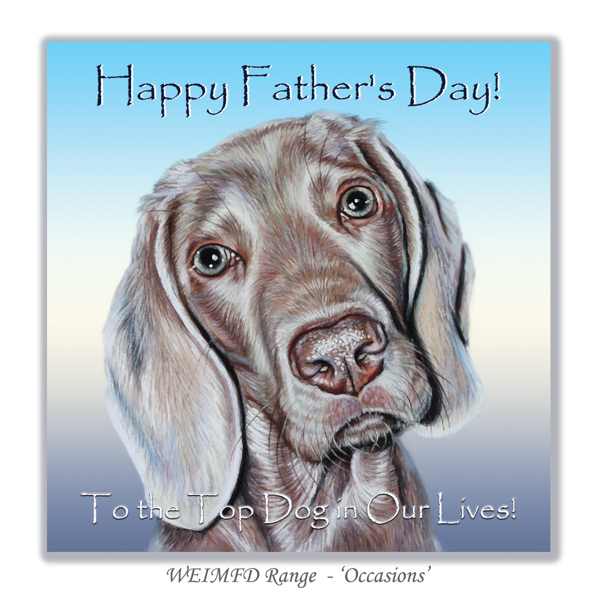 fathers day card with weimaraner