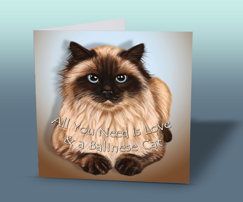 balinese cat card with quote