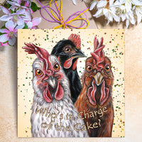 birthday card with chickens