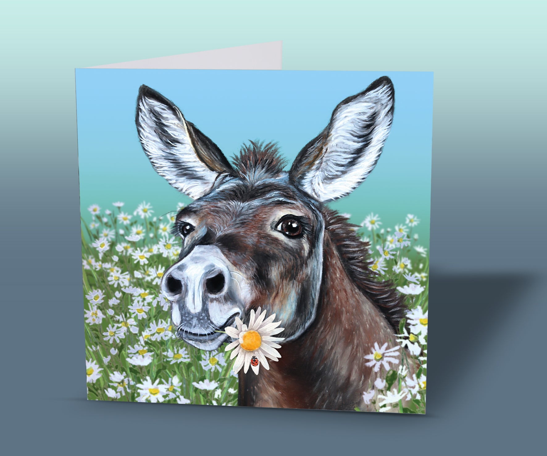 birthday card with donkey
