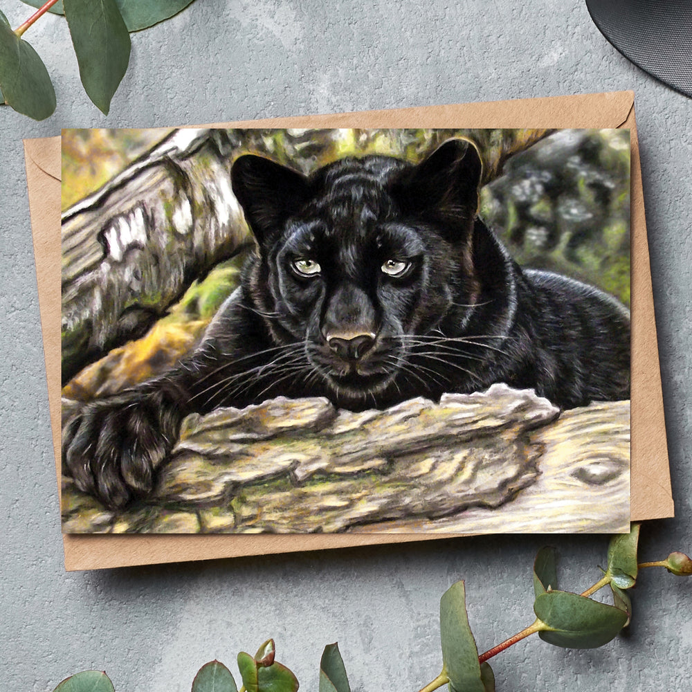 black panther greeting card