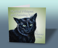black cat greeting card