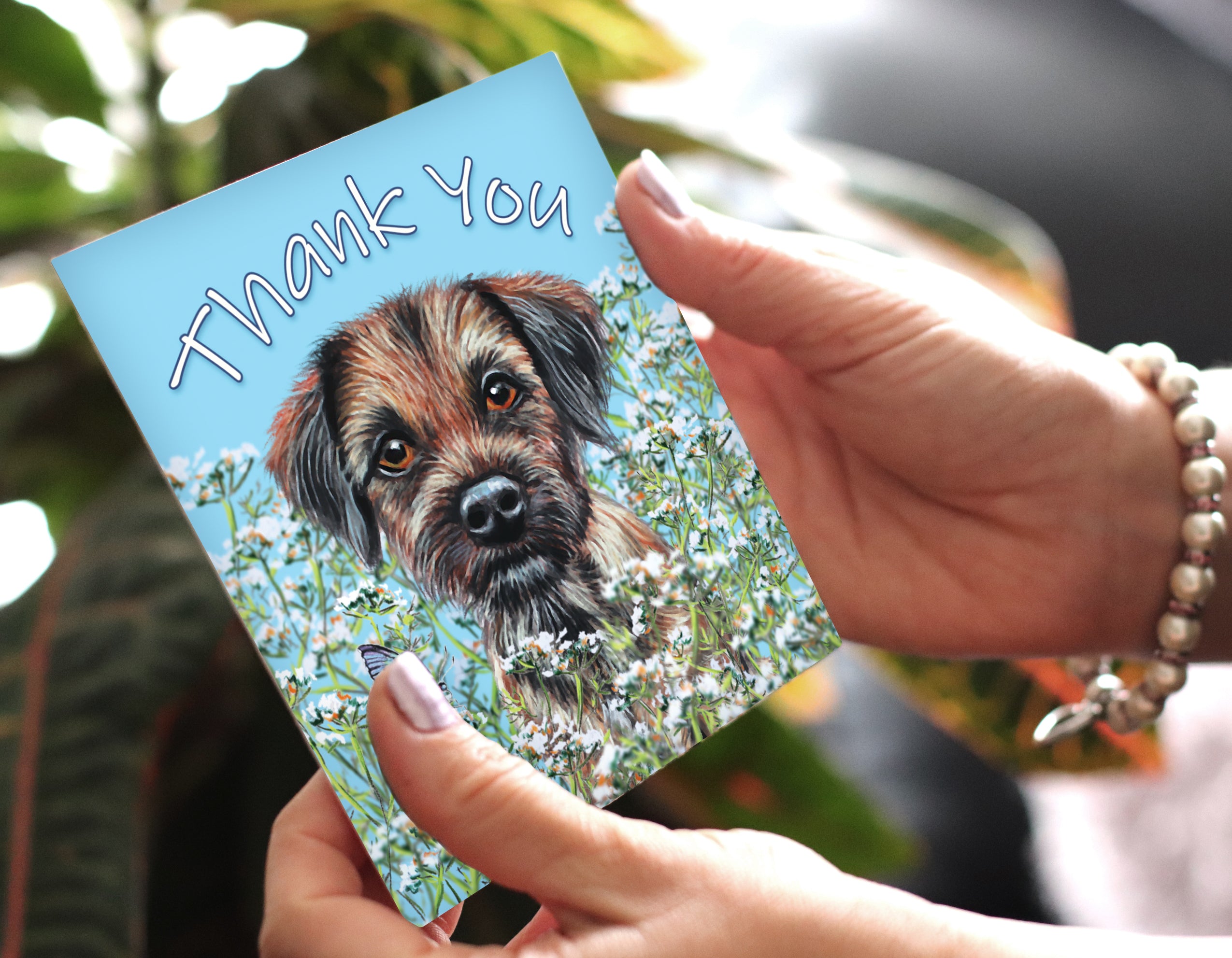 border terrier thank you card