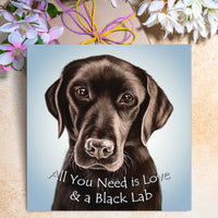 card with black lab