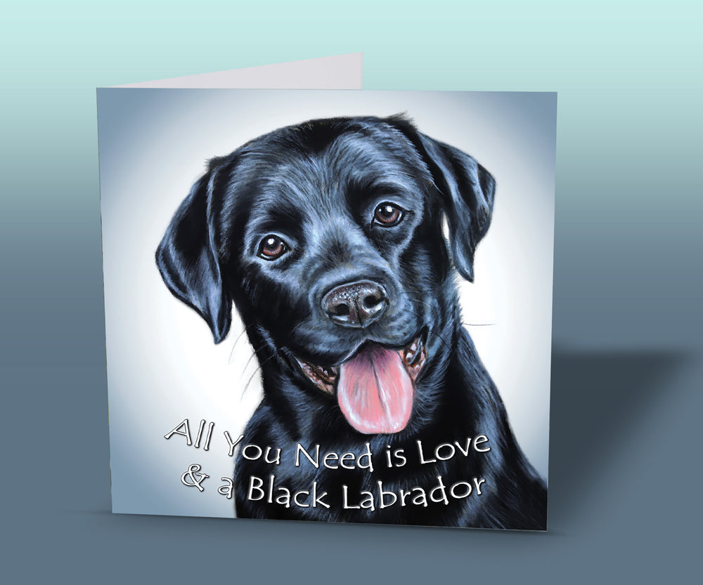 card with black labrador