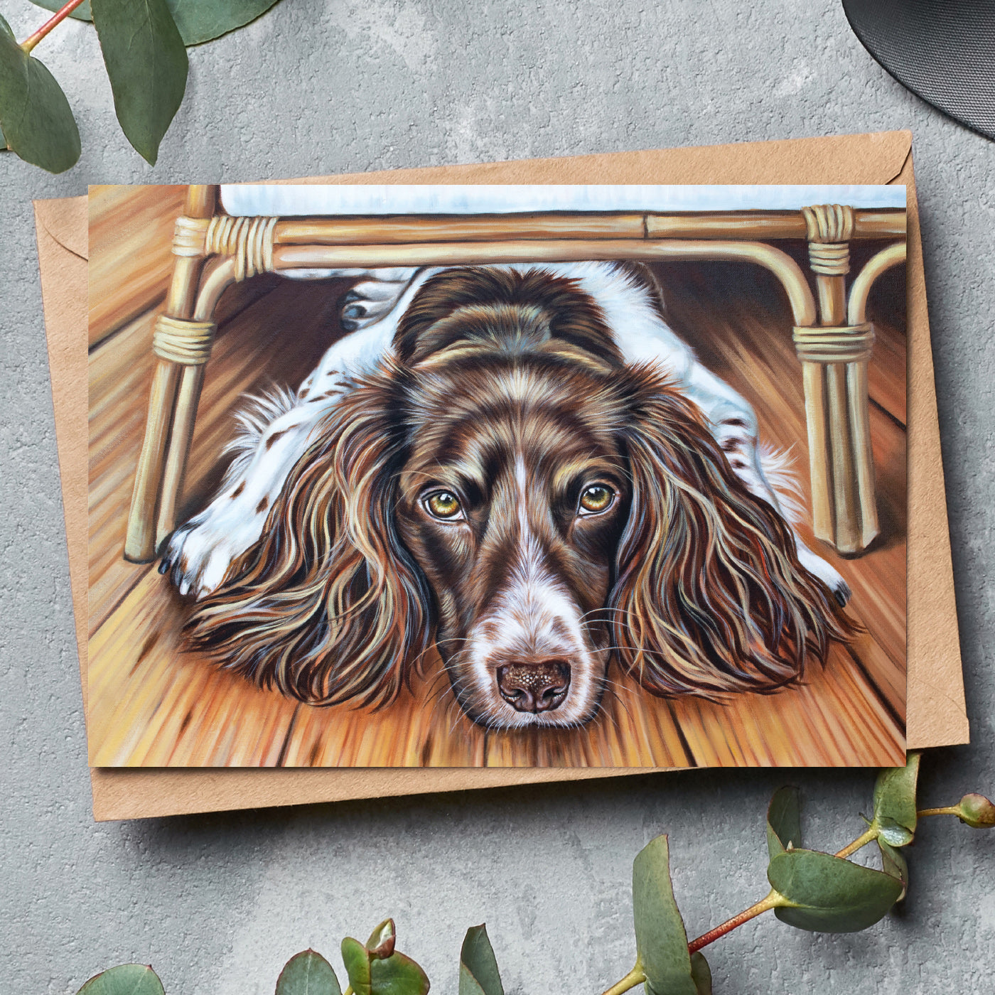 card with springer spaniel