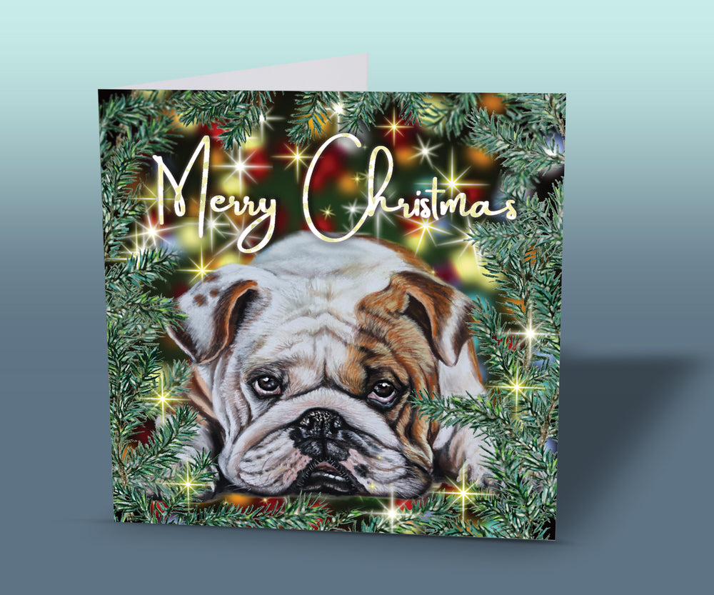 christmas card bulldog