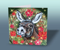 christmas card donkey