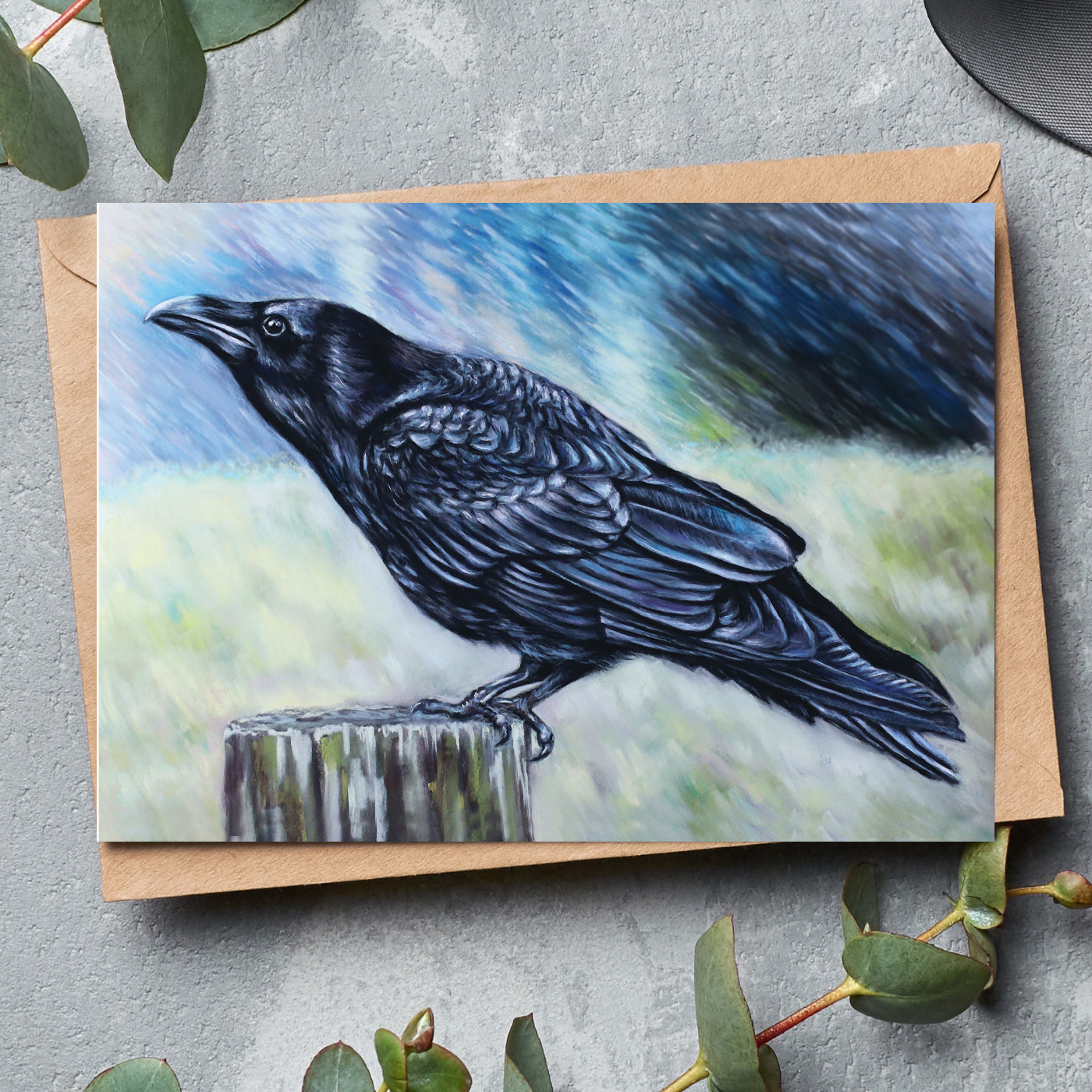 crow greeting card