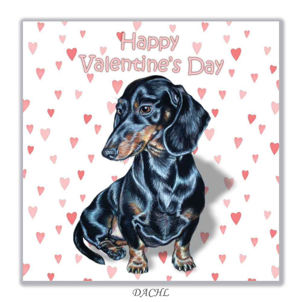 Dachshund Dog Valentines Day Card
