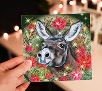 donkey christmas card