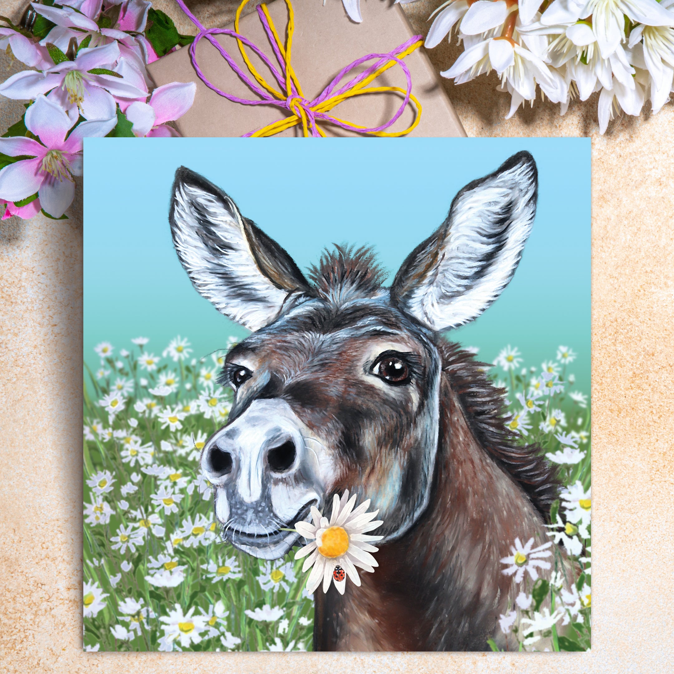 donkey greeting card