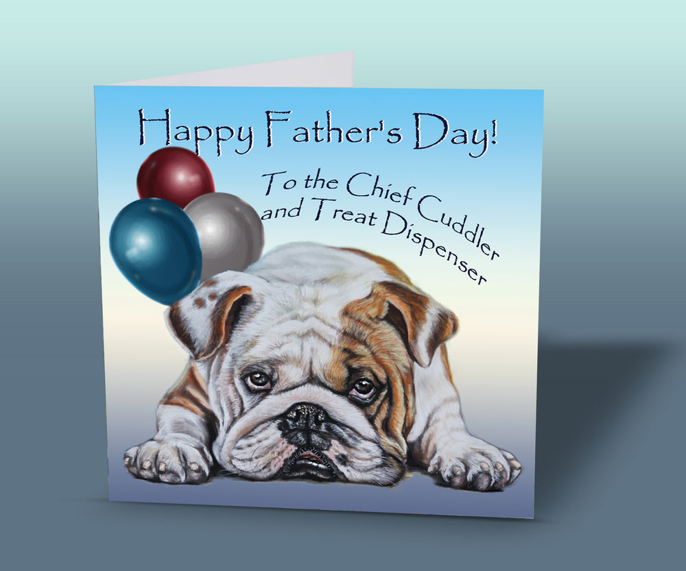 english bulldog fathers day card
