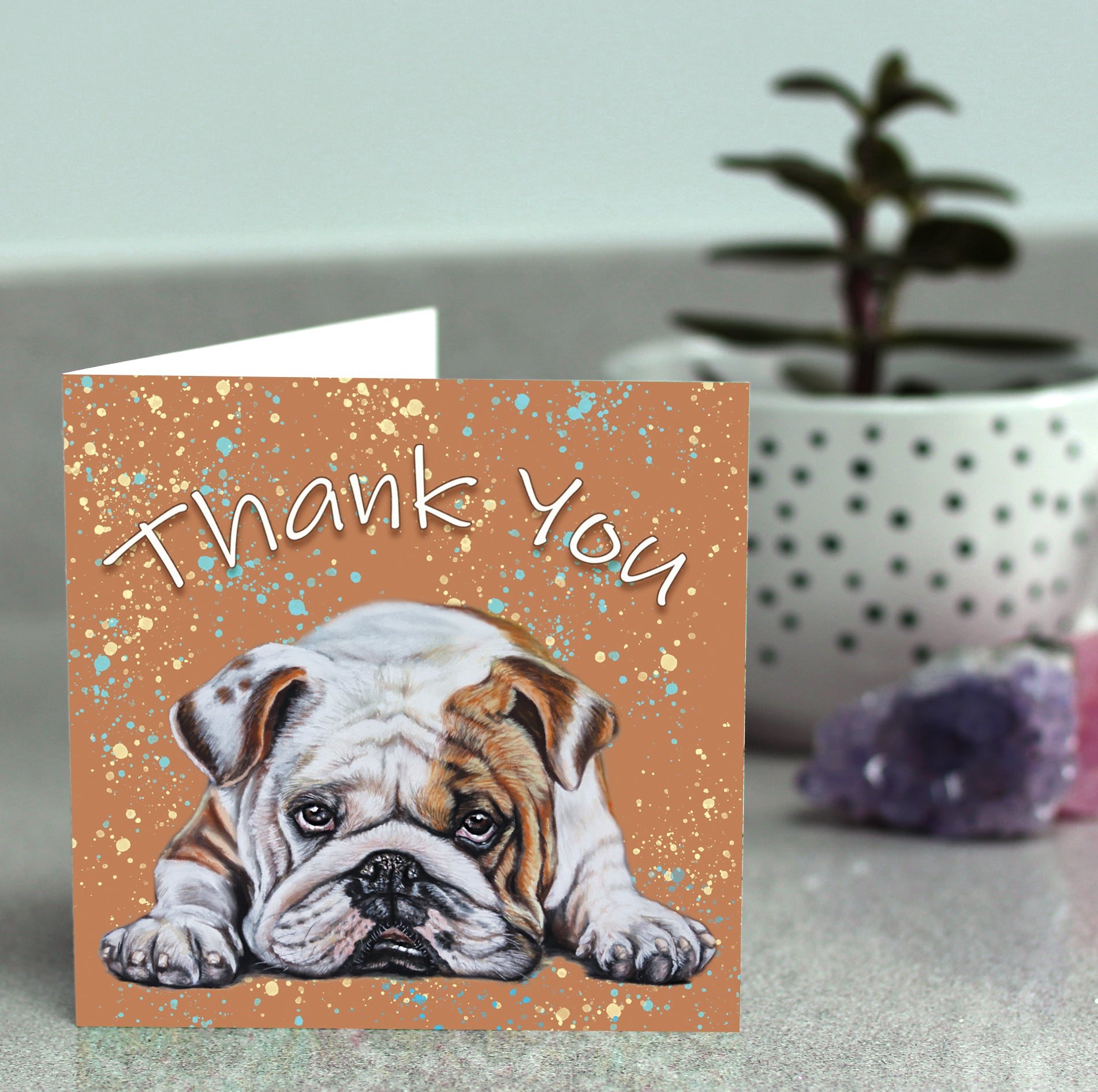 english bulldog thank you card