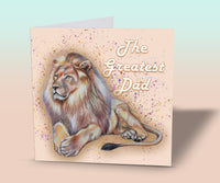 fathers day card with lion on
