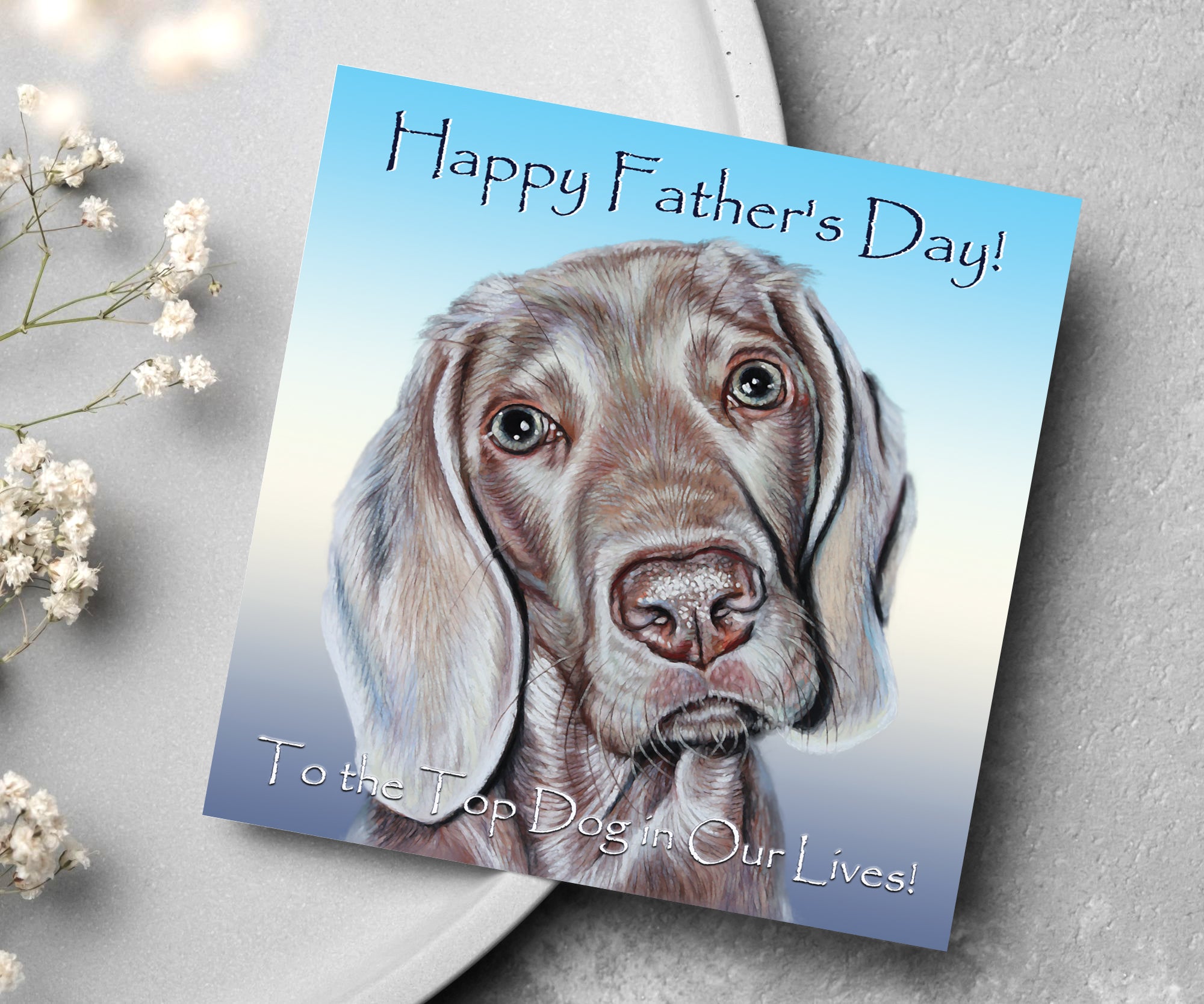 fathers day card weimaraner