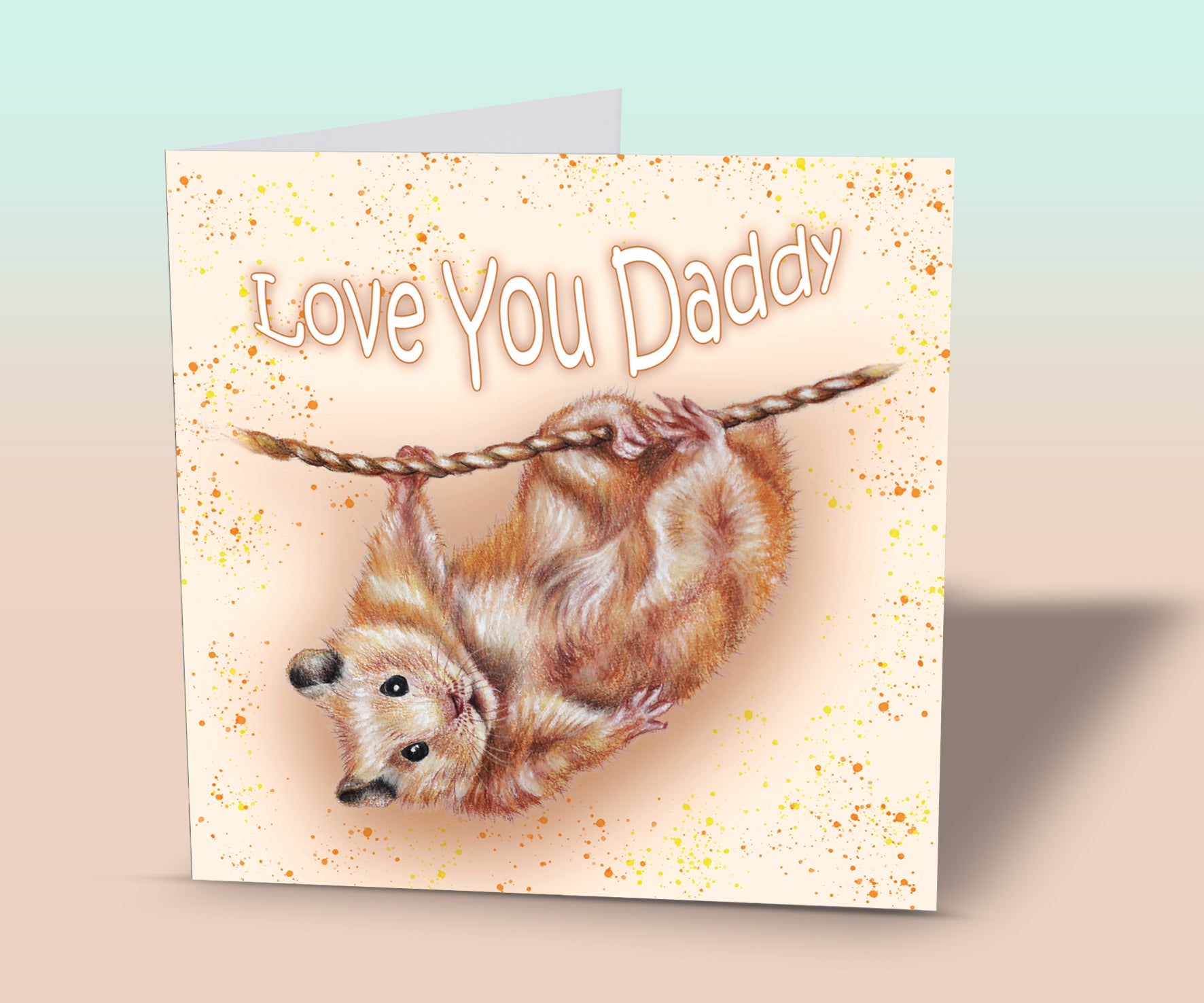 fathers day card with hamster