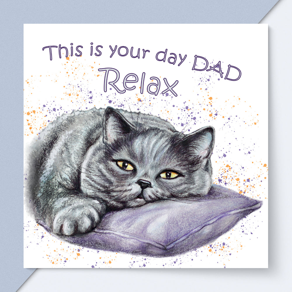 fathers day card cat