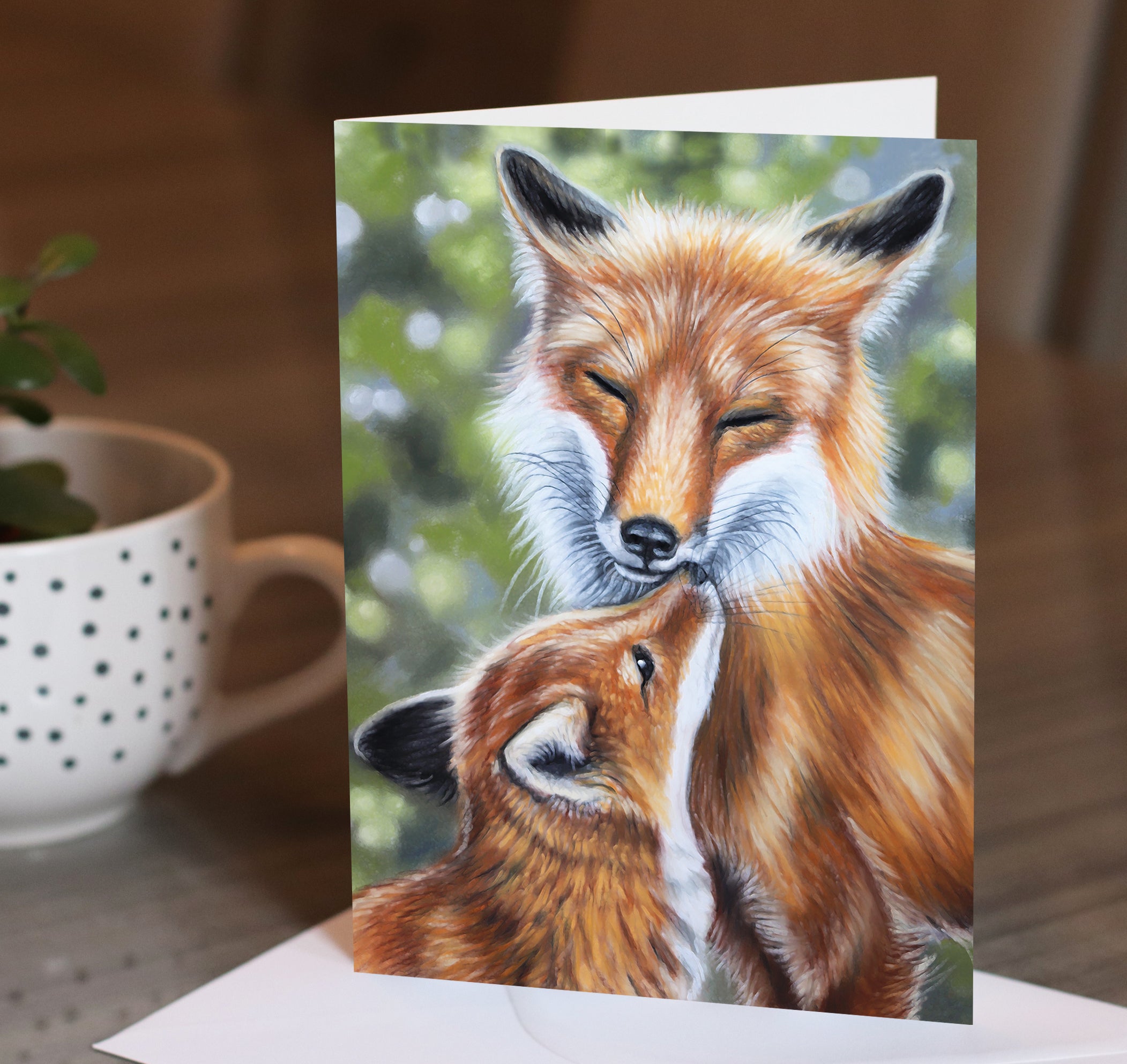 Fox and Her Cub Greeting Card