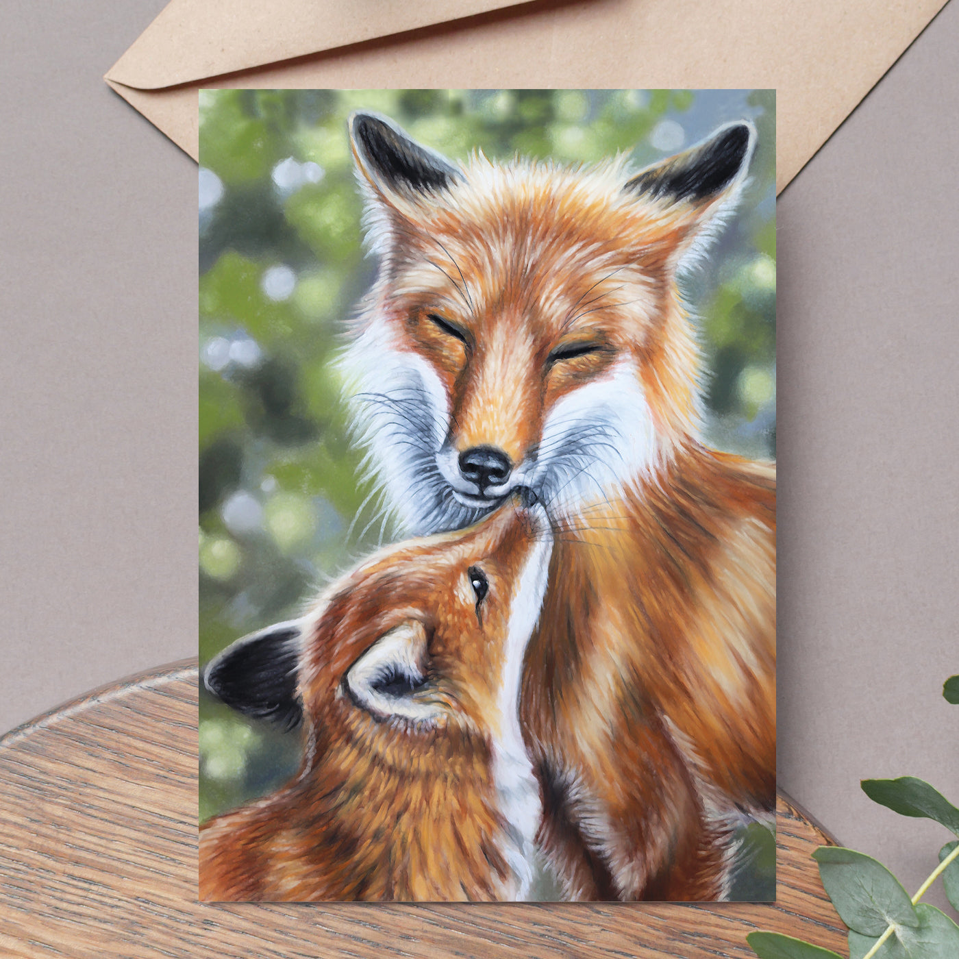 Fox and Her Cub Greeting Card