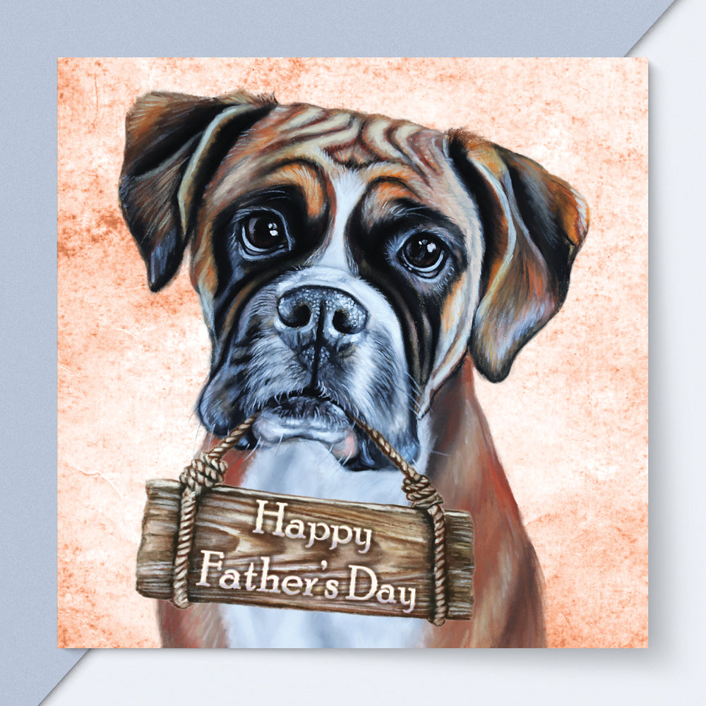 fathers day card german boxer