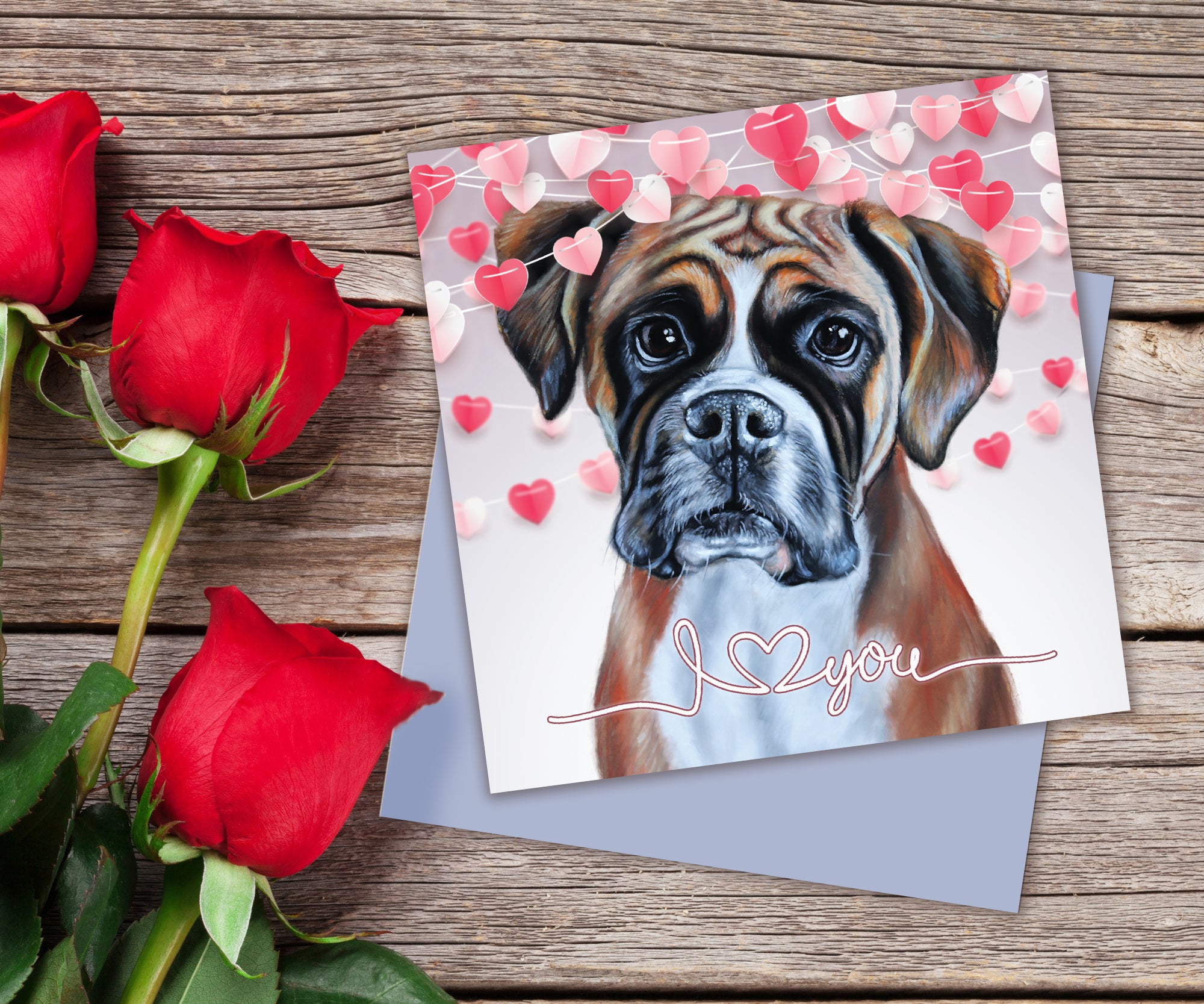 german boxer valentines day card