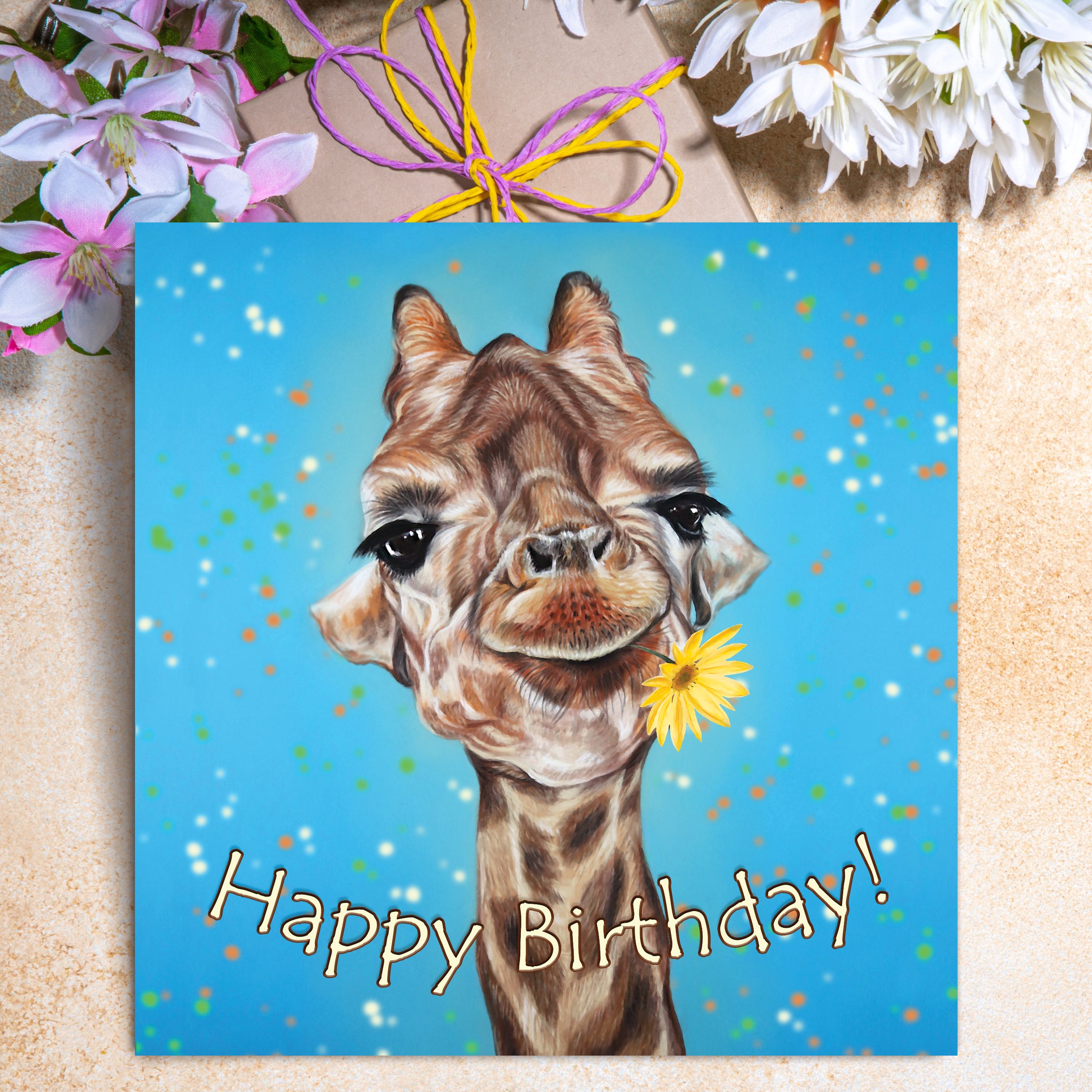 giraffe birthday card