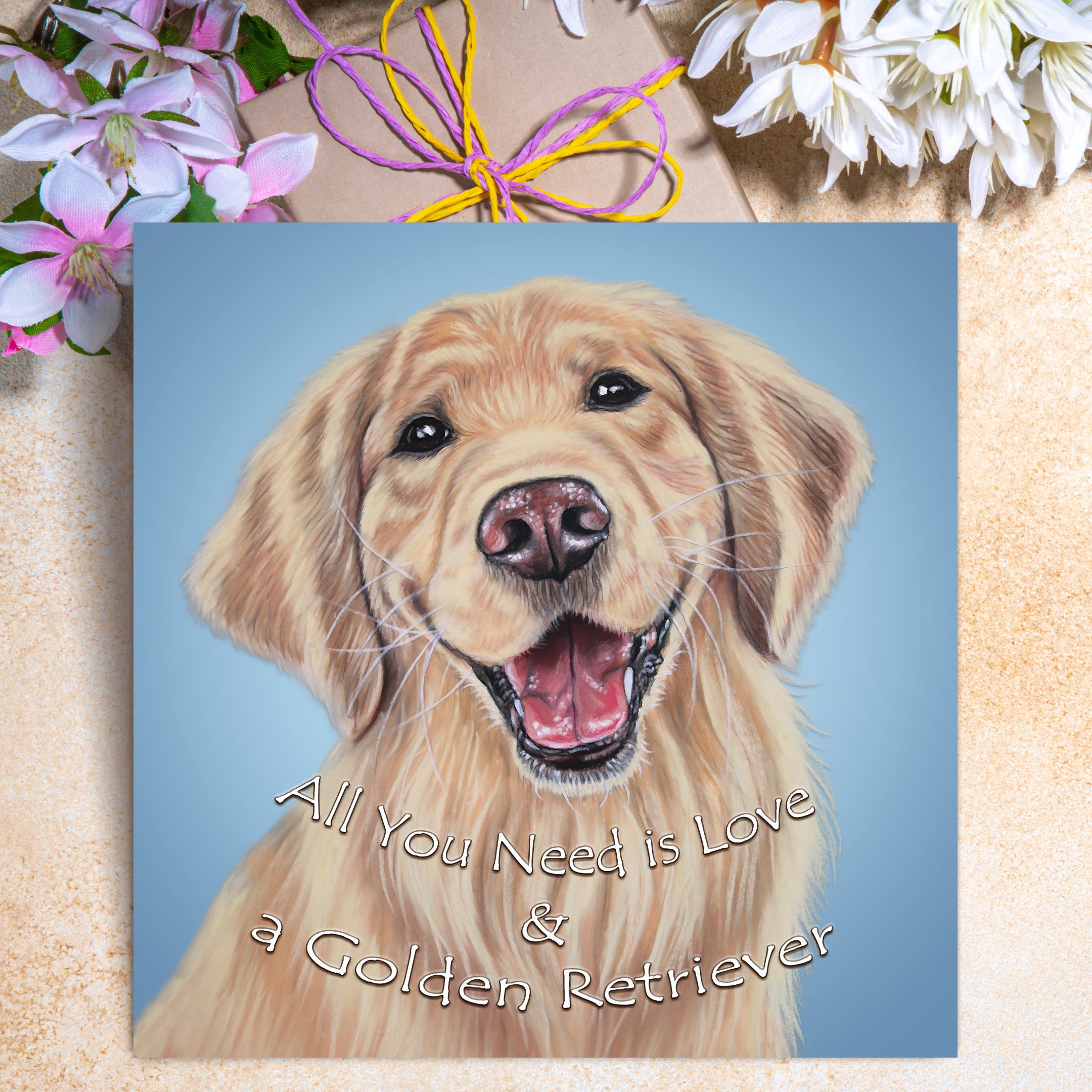 golden retriever quote card