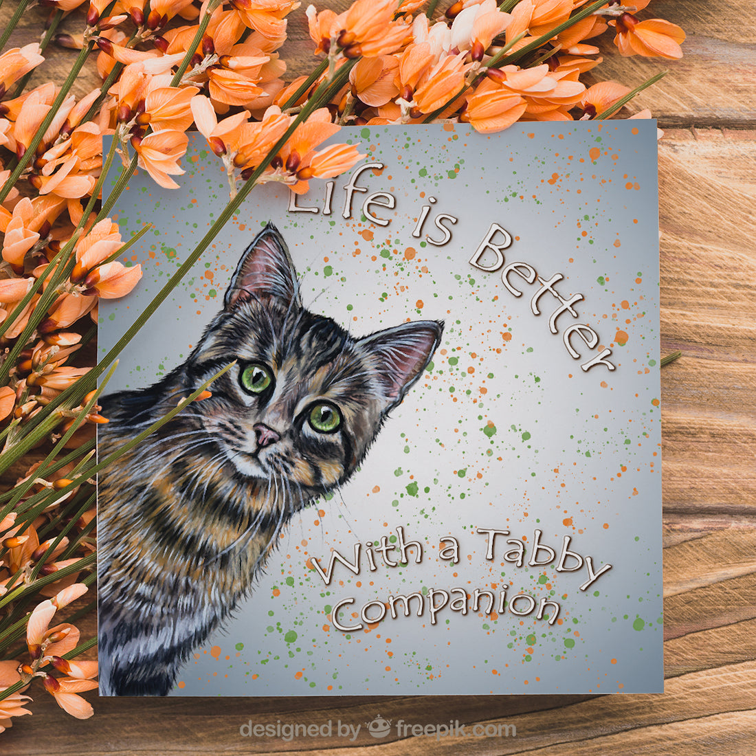 greeting card tabby cat