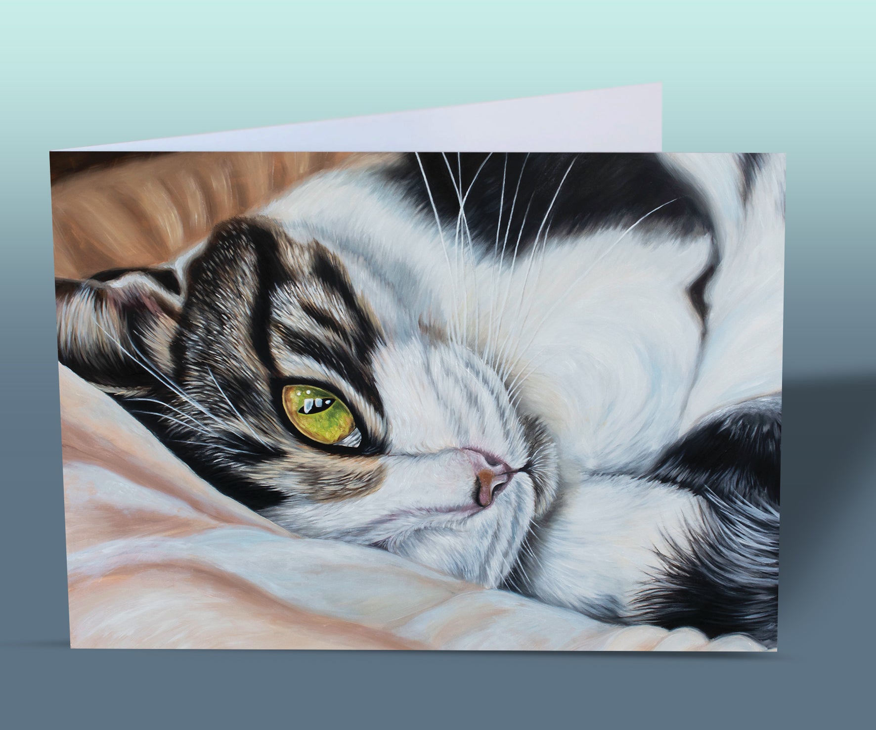 greeting card with cat on