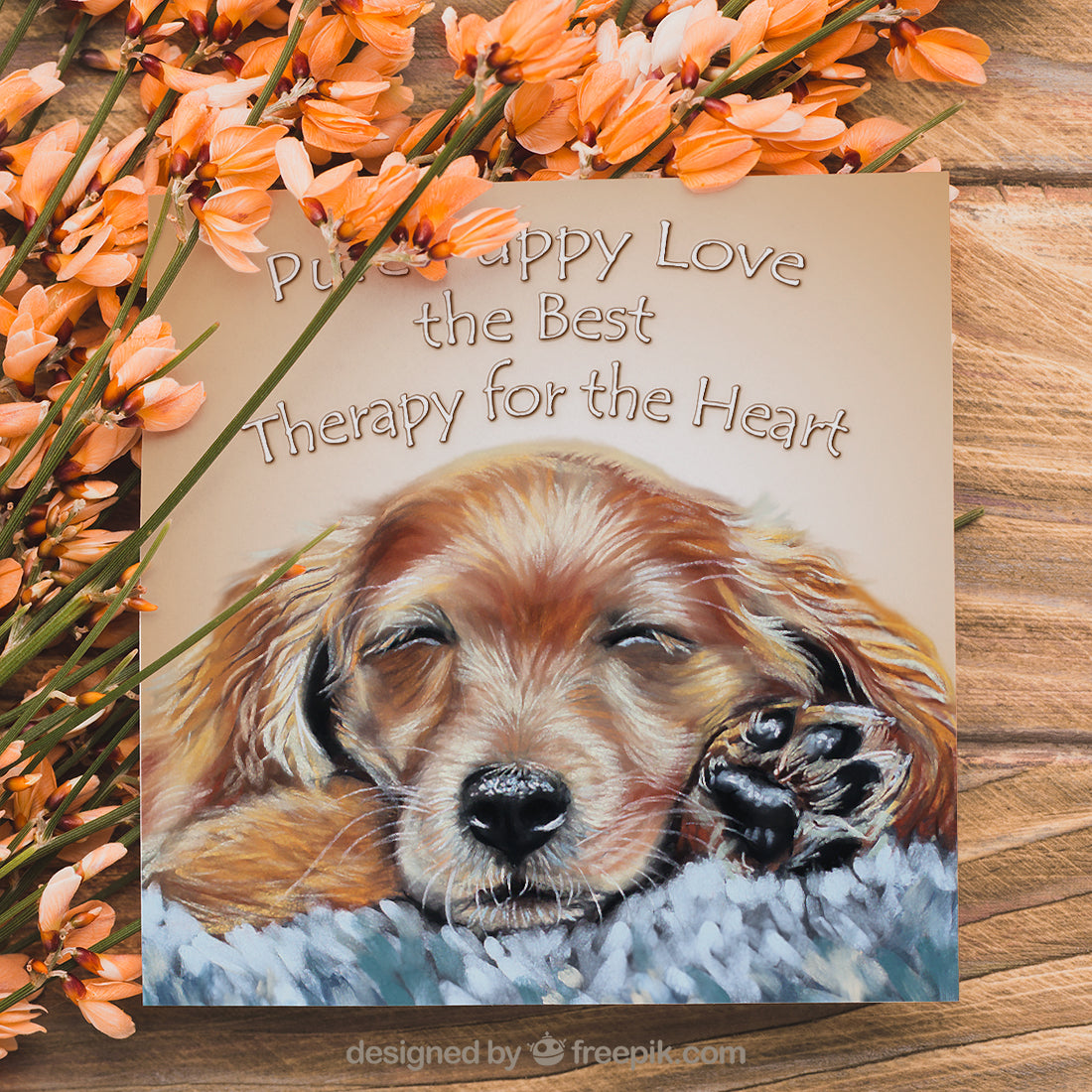 greeting card with puppy on