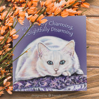 greeting card with white cat