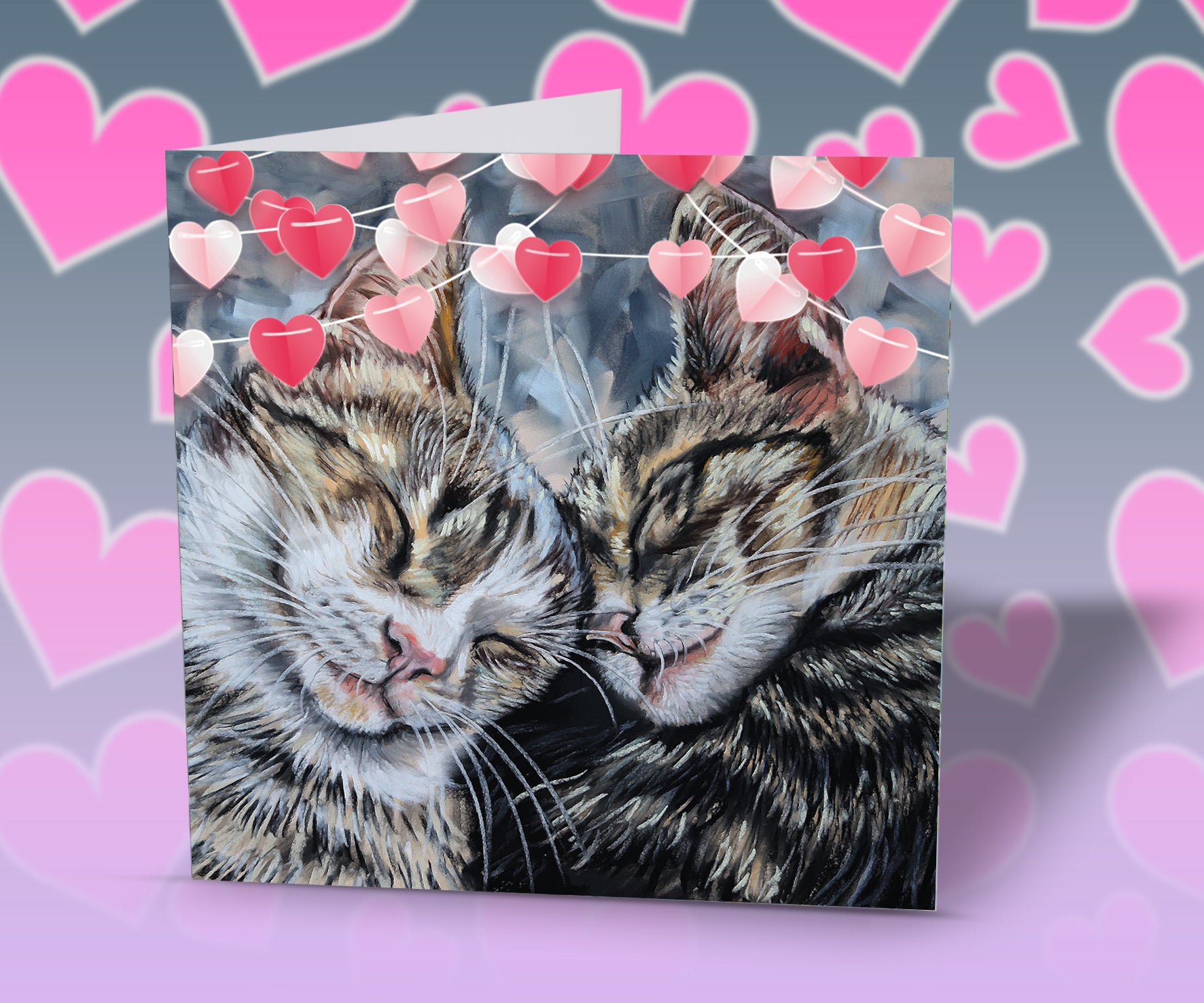 tabby cat valentines day card