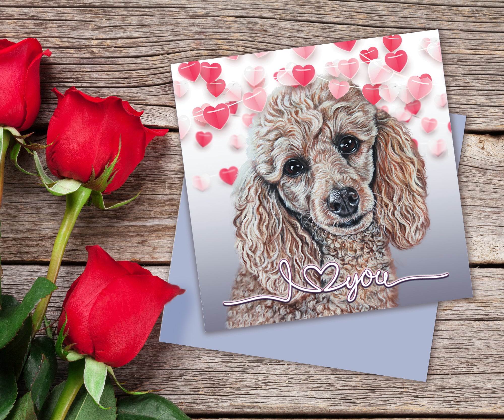 poodle valentines day card