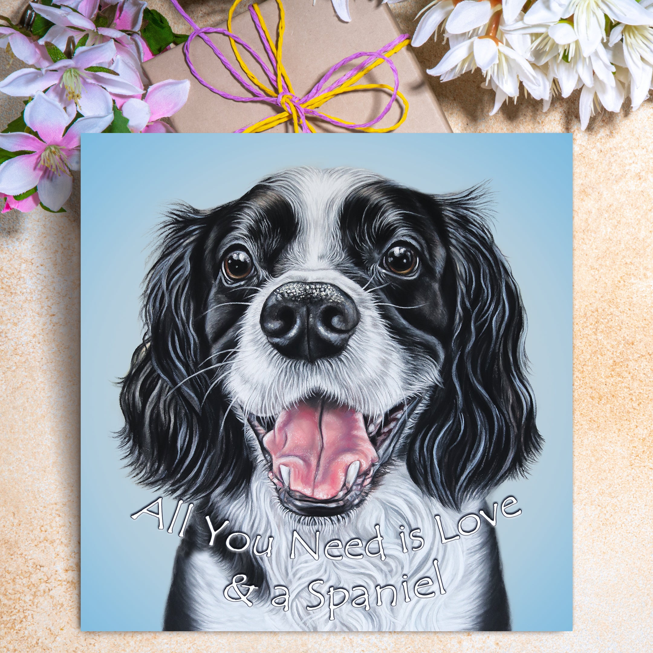 springer spaniel greeting card