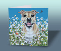 staffy greeting card