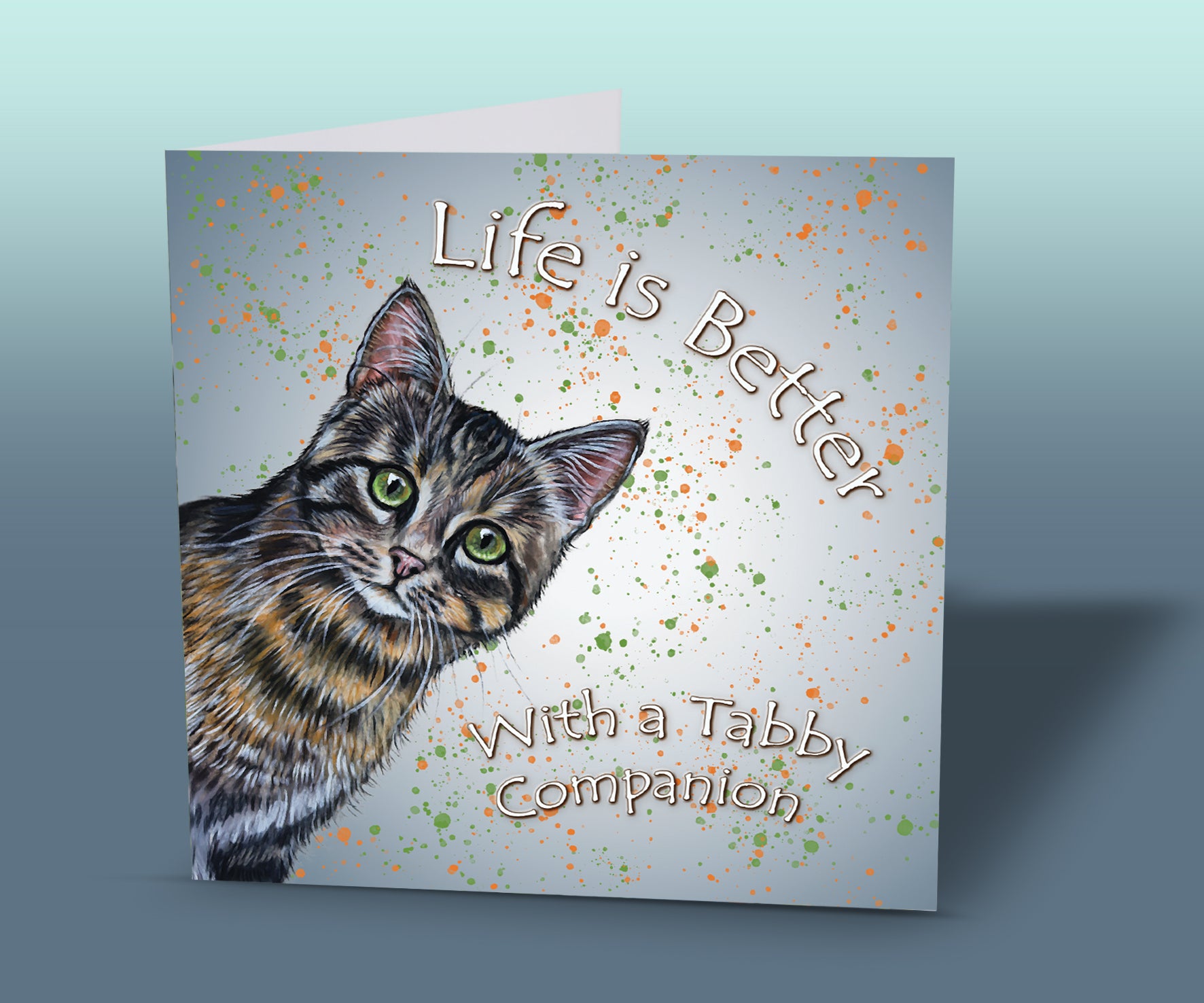 tabby cat greeting card