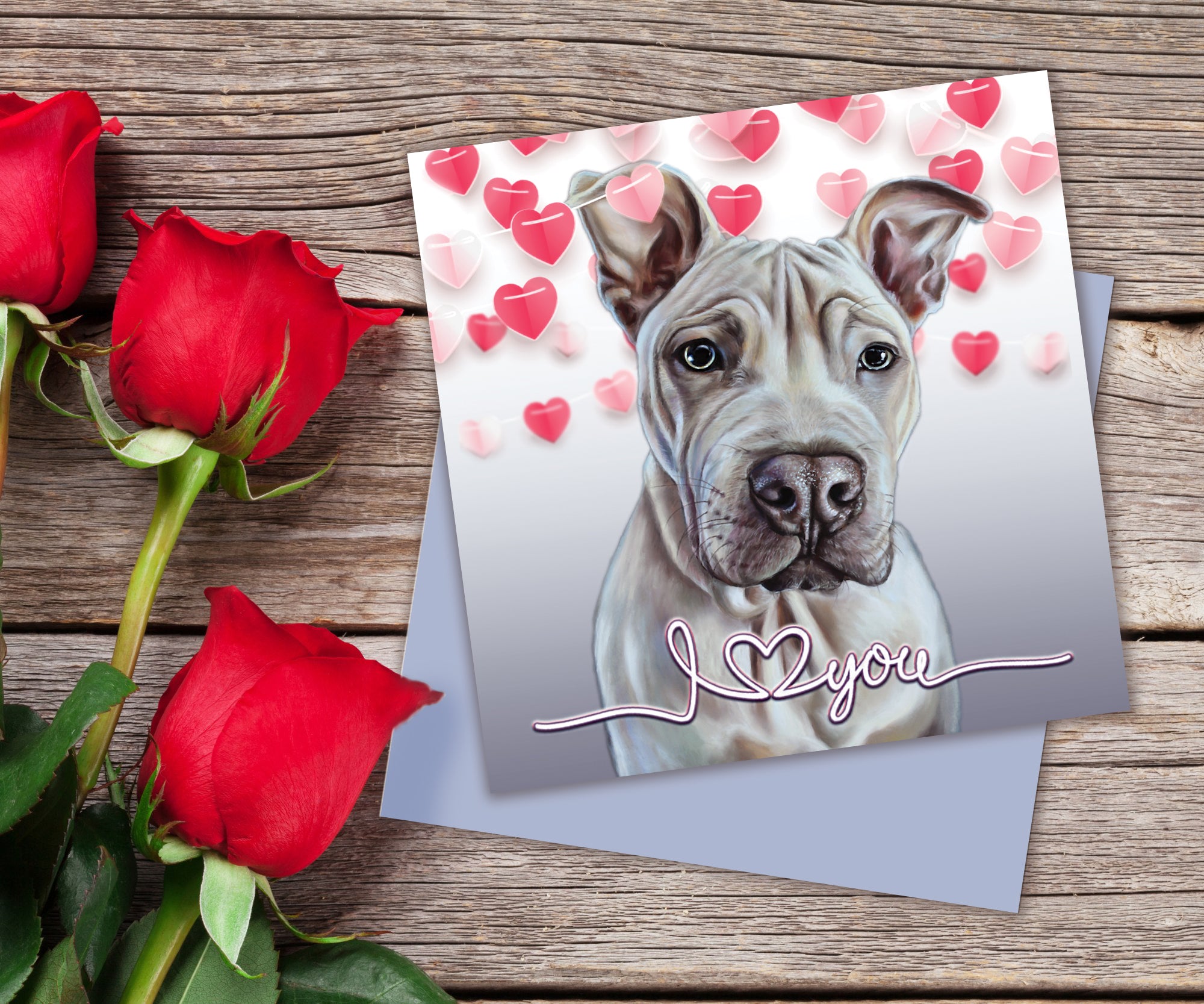 valentines day card dog