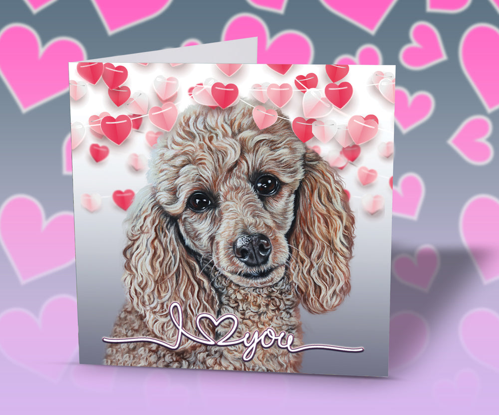 valentines day card poodle