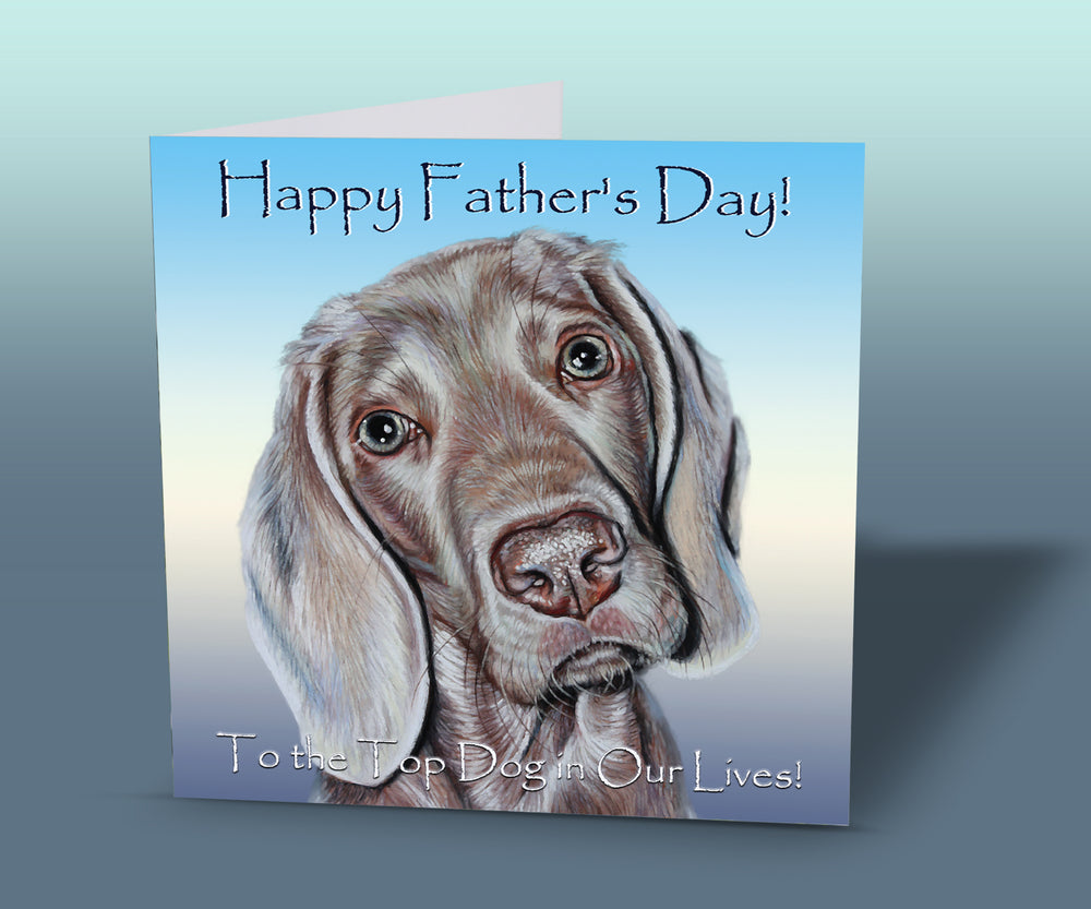 weimaraner fathers day card